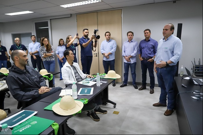 Marcelo Bertoni, presidente da Famasul, recebe a comitiva do AgroBrazil