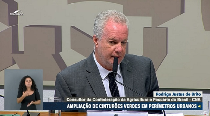 Consultor Rodrigo Justus em audiência pública na Comissão de Desenvolvimento Regional do Senado