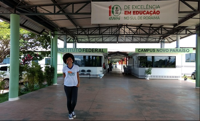 Eduarda durante o curso técnico em agropecuária